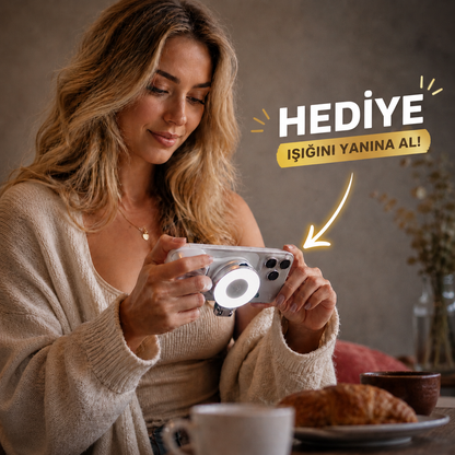 MagSafe Uyumlu Kamera Tutucu + LED Işık Hediyeli